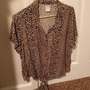 Leopard print blouse 2x xxl